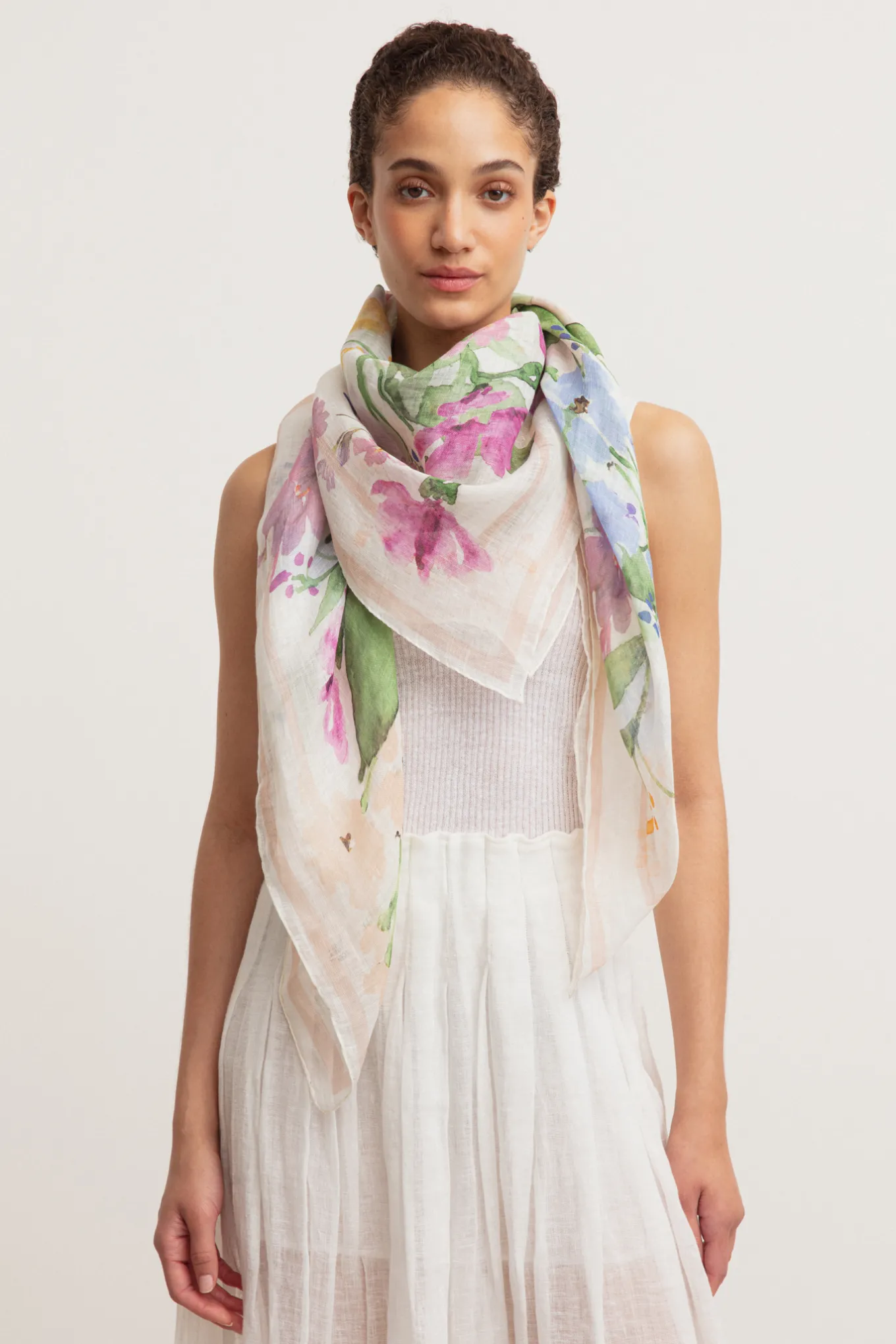 Iris von Arnim IRIS LINEN FLOWER-Damen Schals & Tücher